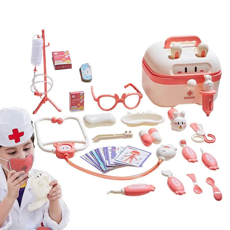 

Realistic Medical Toy Kids Doctor Pretend Role Play Simulation Dentist Box Girls Educational Game Toys For Children Stethoscope