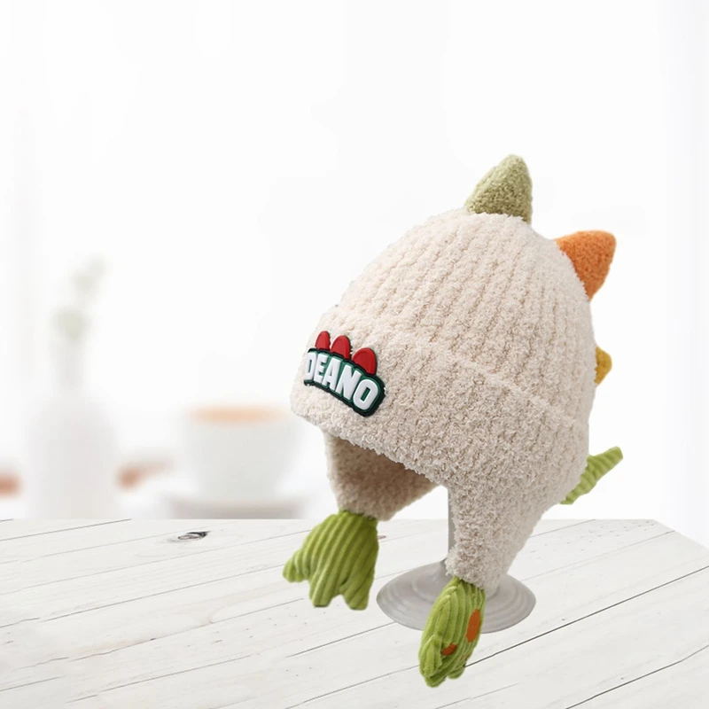 Children s Knitted Beanie Adorable Cozy Fleece-Lined Animal Hat for Toddlers Winter Warm Cap for Boys and Girls