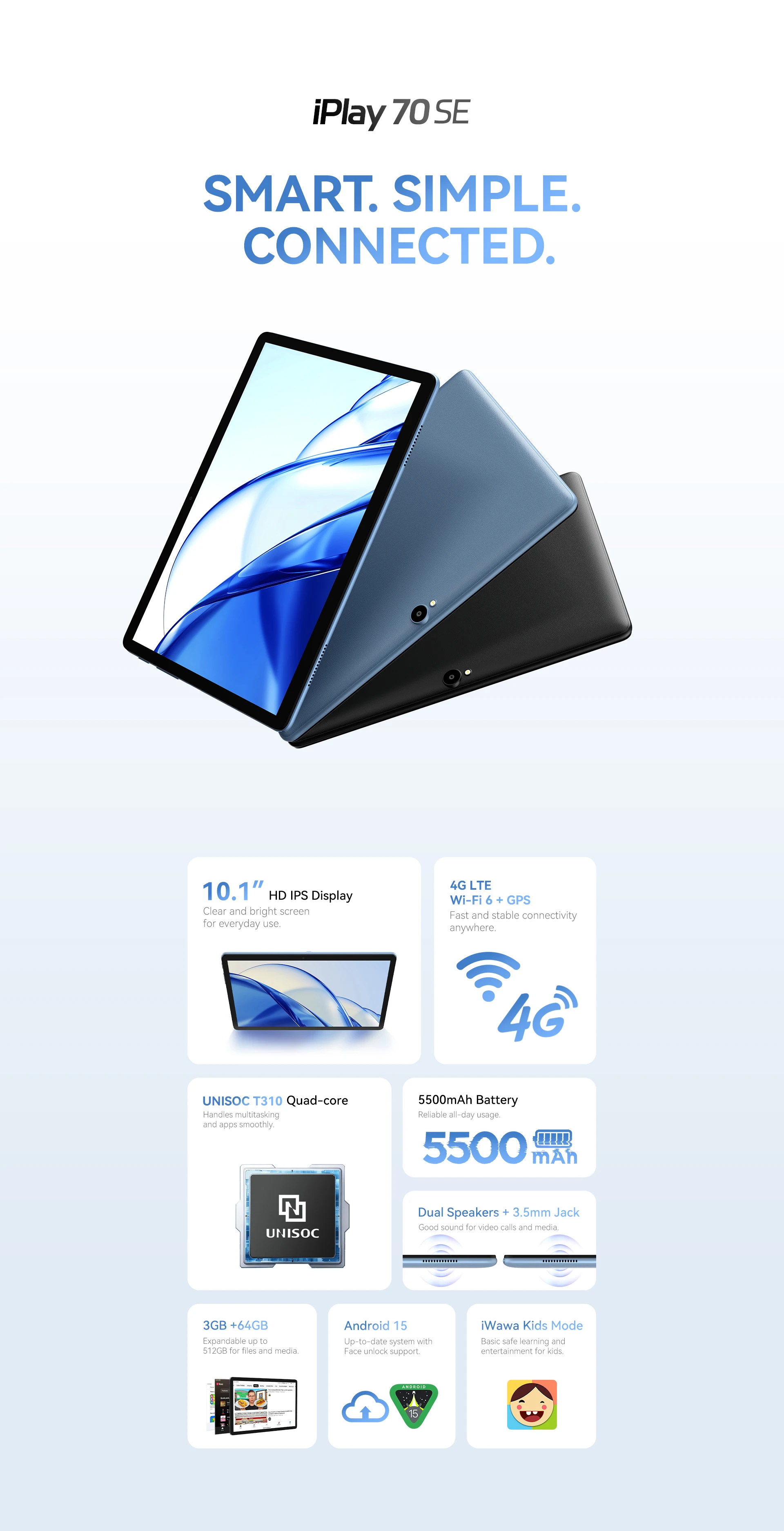 ALLDOCUBE iPlay 70 SE Tablet Front View