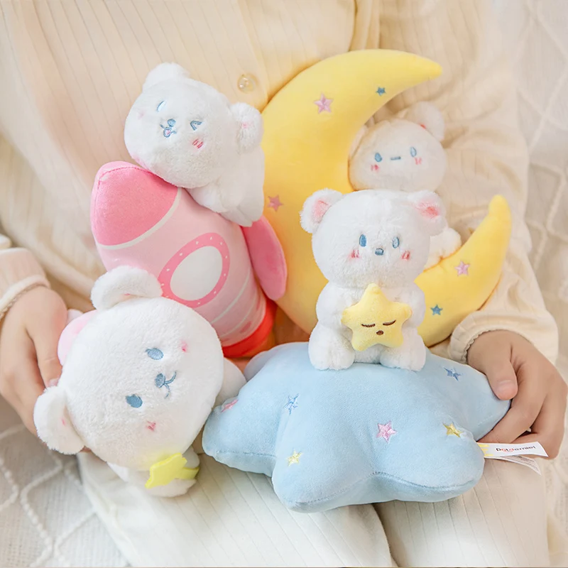 Cute Cartoon Star Moon Plush Toy Lovely Stuffed Animals Bear Plushies Doll Anime Soft Kids Toys for Girls Gift Kawaii Room Decor