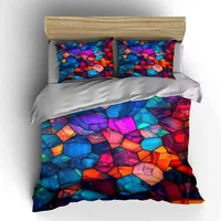 Ensemble d'art abstrait coloré, plusieurs tailles, pour chambre d'enfant et d'adulte, magnifique ensemble de literie 3 pièces, cadeau 6