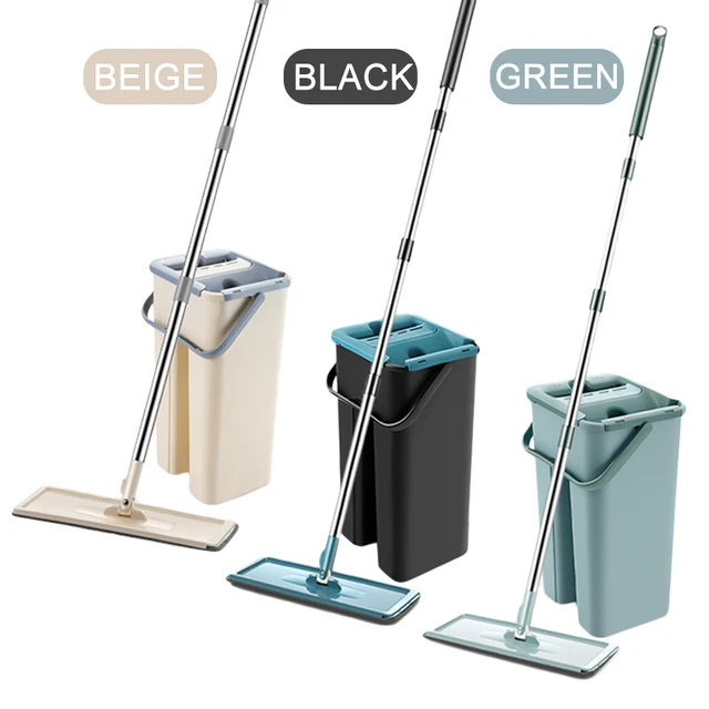 Joybos Mop with Bucket and Squeeze,Hand Free Flat Floor Mop and Bucket  Multifunction Microfiber Mops Floor Cleaning with Bucket - AliExpress