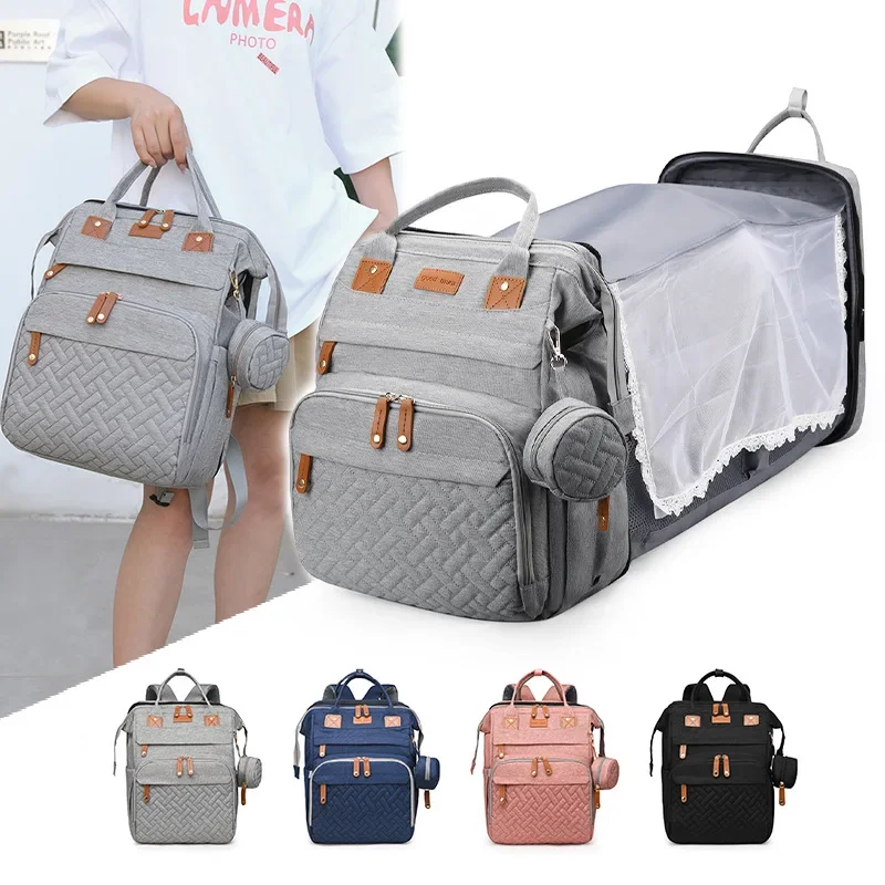 

Stylish Nappy Large Capacity Mother Bag Convertible Diaper Bag Backpack Waterproof Pink Cute Baby Diaper Bags With Toys