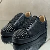 Luxury Brand Leisure Style Red Sole Low Top Rivets Shoes For Men's Casual Flat Loafers Women's Round Toe Lace Up Zipper Sneakers 1
