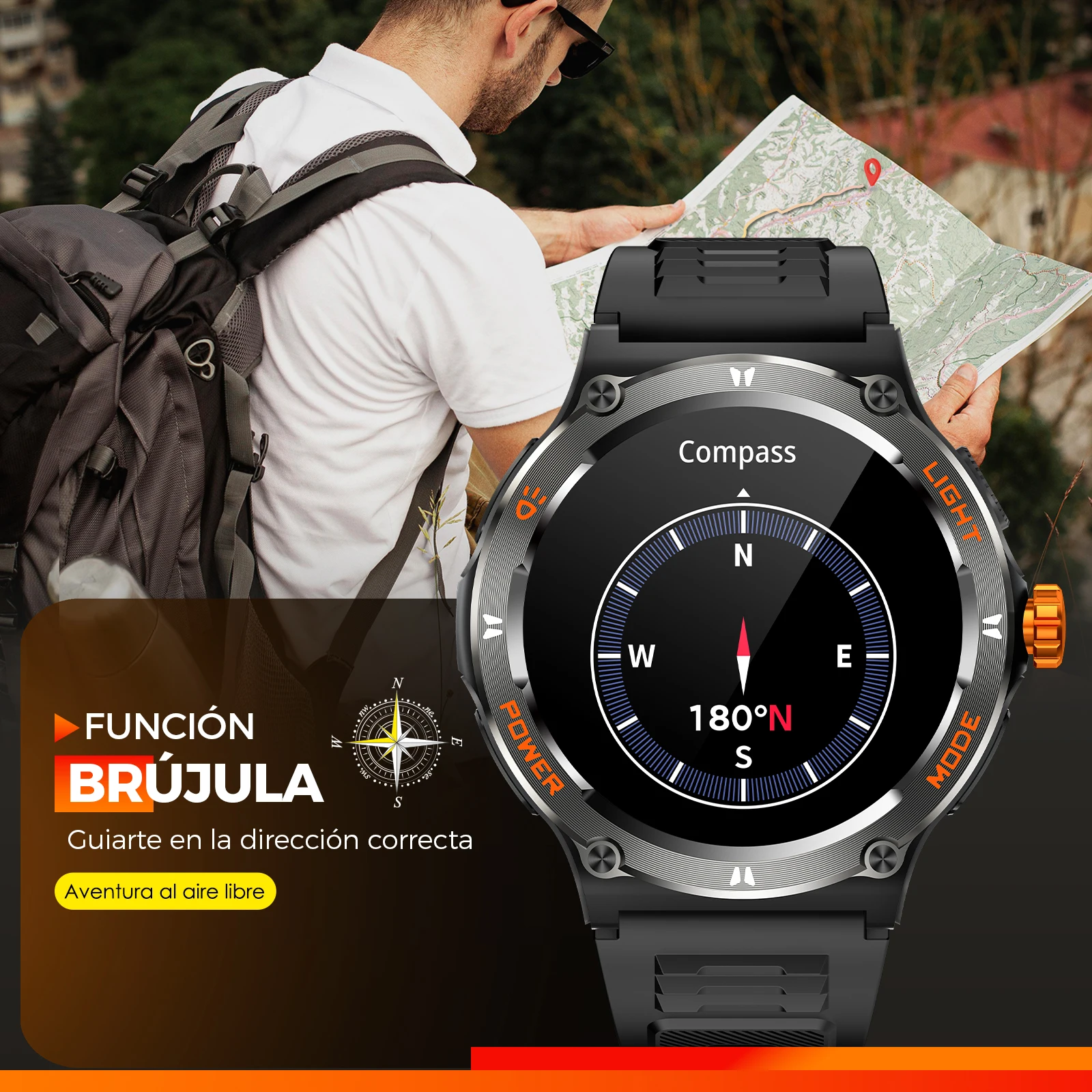 LaNikar Smart Watch 3ATM Waterproof 1.53"KT76 Men Sport With Compass And LED Flashlight Heart Rate Sleep Analysis Bluetooth Call - Image 2