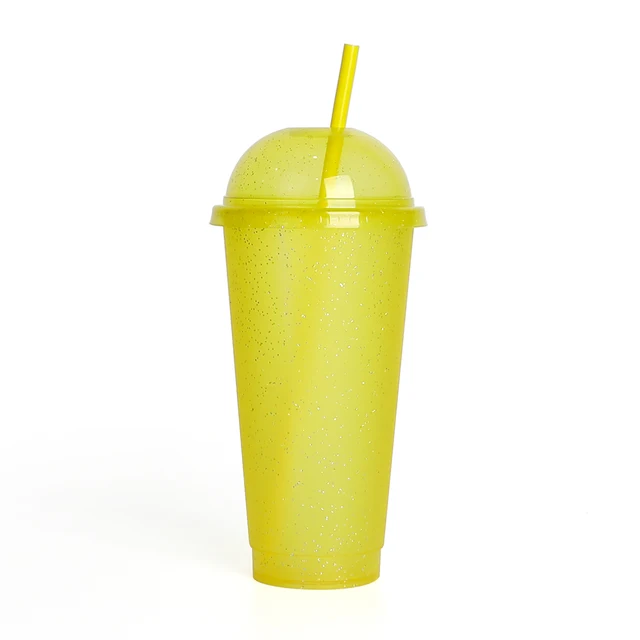 Casewin 24 oz Cups with Lids and Straws Glitter Tumbler with Straw