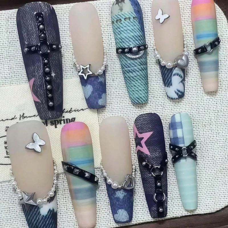 Y2K 네일 아트 몰드 벨트 버클 귀엽고 멋진 3D 실리콘 네일 장식 네일 아티스트를 위한 필수 도구 투명 디자인