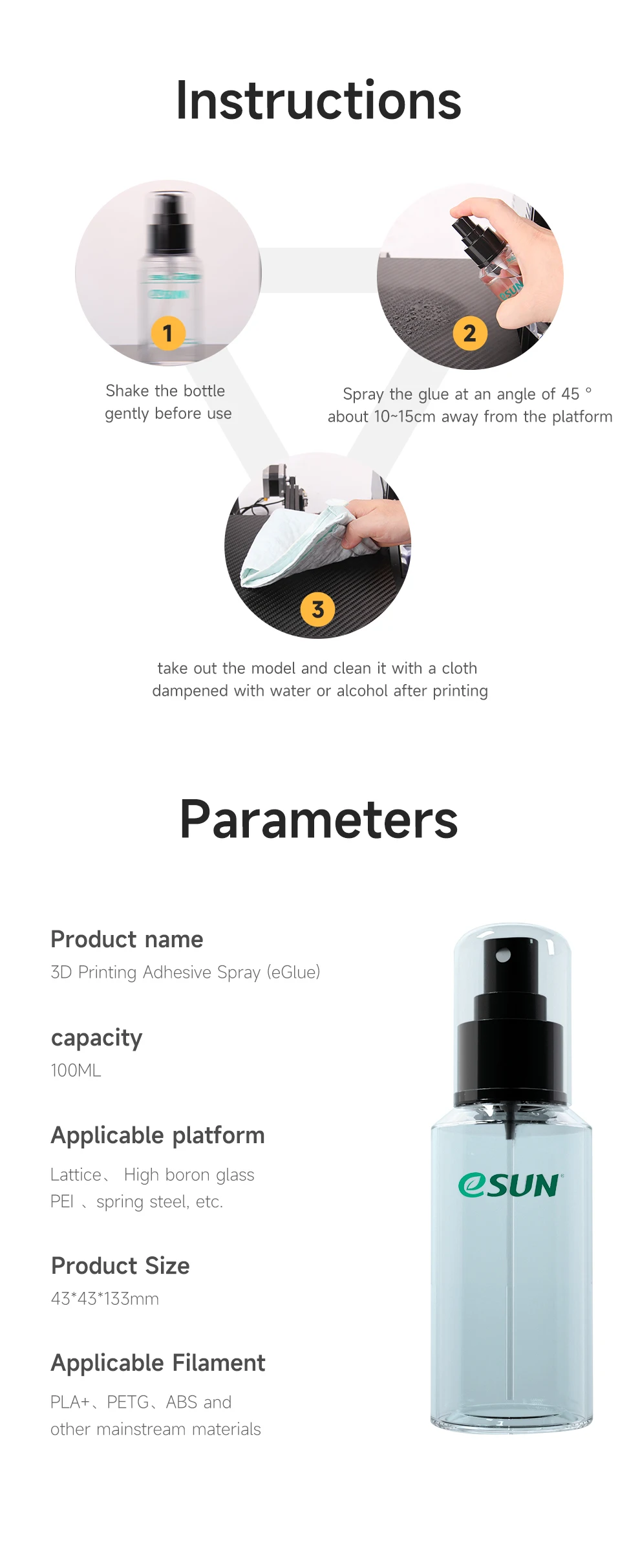 petg, cola anti-deformação, fácil de remover, plataforma fdm, acessórios
