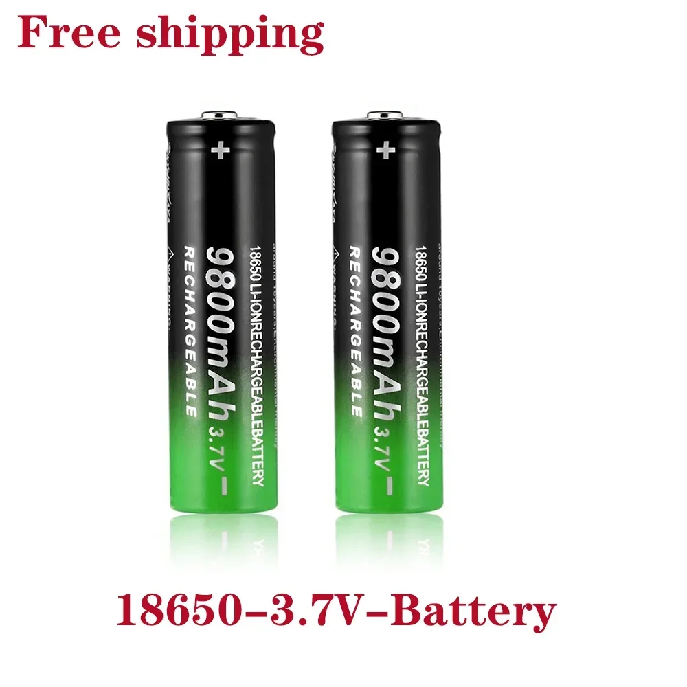 

2023 New 18650 Battery High Quality 9800mAh 3.7V 18650 Li-ion batteries Rechargeable Battery For Flashlight Torch+ Free shipping