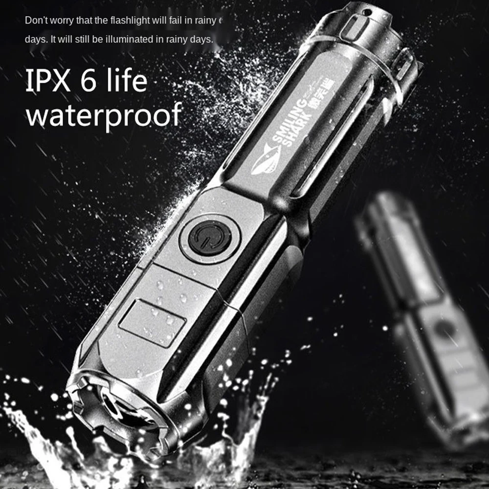 Description Picture 5 of itemStrong Light Rechargeable LED Flashlight Multi-function Focusing Zoom LED Flashlight Small Portable Outdoor Camping Equipment