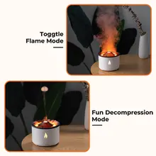  Volcanic Jellyfish Aroma Diffuser Fire Flame Humidifier Essential Oils Smoking Mist Maker Electric Smell for Home Red Blue Lamp 