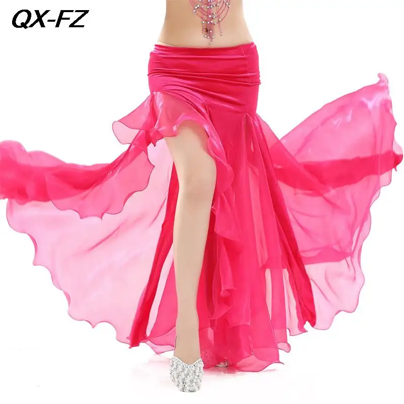 

Women Sexy Belly Dance Long Skirt Adult Bellydance Costumes Elegant Split Skirt Belly Dancing Performance Dress Goddess Clothing