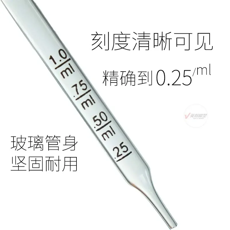 1ml Glass Graduated Pipette Assembly Model Building Tools for Modeler Paint Glue Liquid Solvent Transfer Dropper DIY Tools