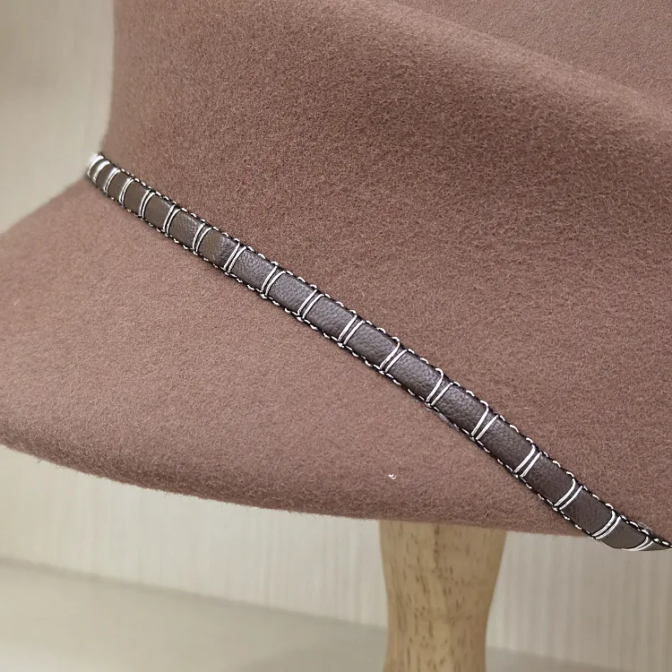 Ullfilt pillbox-hatt för dam elegant vintage vinter-beret_voghion.com