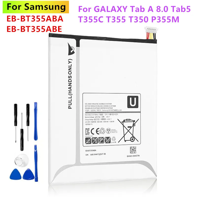 Orginal For Tablet A EB BT355ABE EB BT355ABA Battery For Samsung Galaxy TabA 8.0 Galaxy Tab5 SM