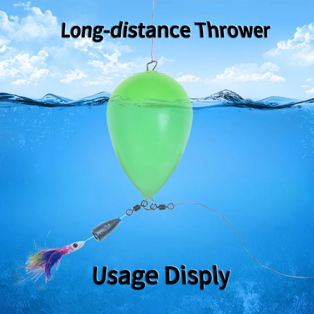 Elllv 20g - 100g Luminous Green Float Egg Shape Bobber Long-distance  Casting Thrower for Night Fishing Deep Sea Fishing