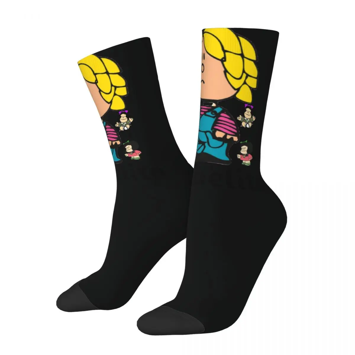 

Hip Hop Retro Miguelito Crazy Men's Socks Unisex Mafalda Cartoon Harajuku Pattern Printed Funny Novelty Crew Sock Boys Gift