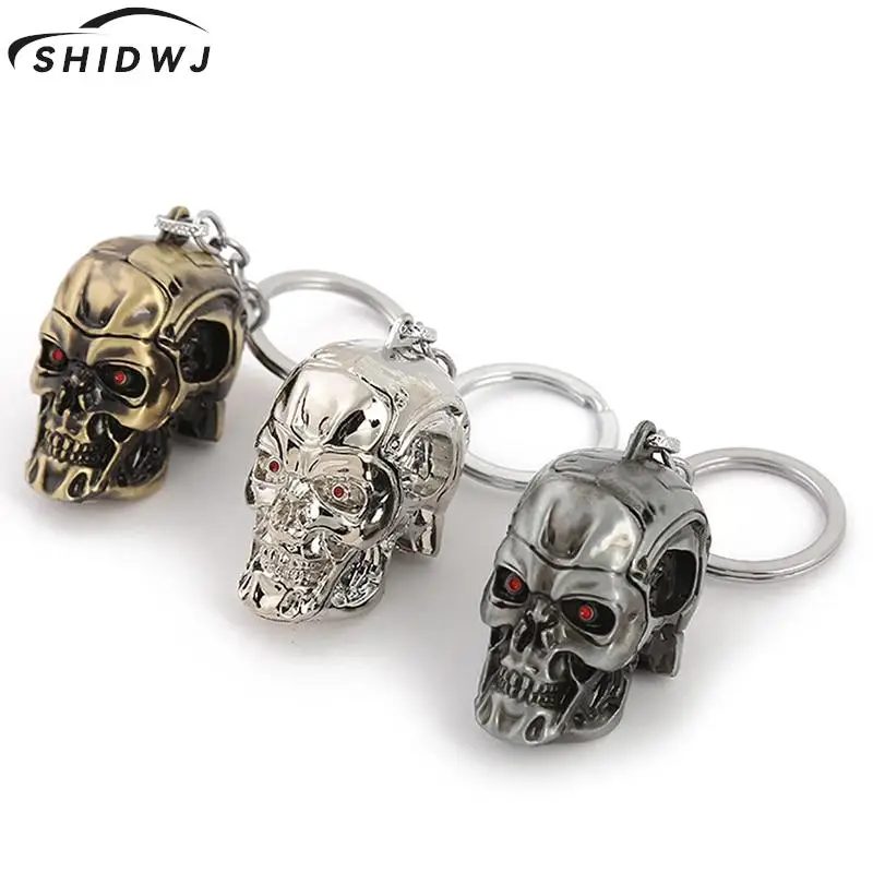 

Vintage Charm Terminator Skull Head Keychain Fashion Pendant keyring Jewelry Car Key Accessories