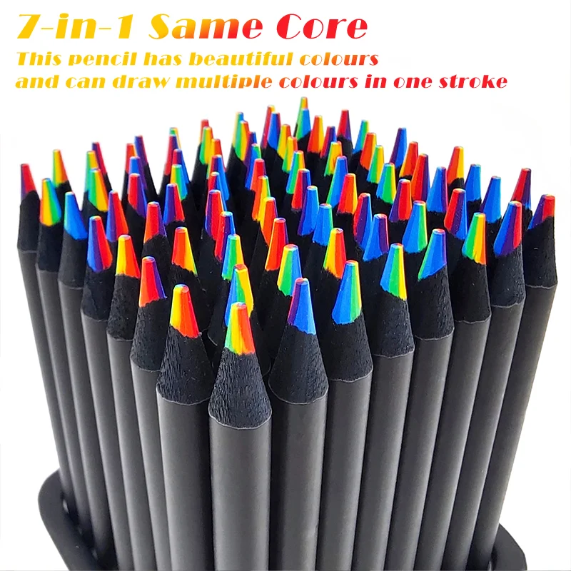 ThEast 30 Pieces Rainbow Colored Pencils, 4 Color in 1 Pencils for Kids, Assorted Colors for Drawing Coloring Sketching Pencils for Drawing Stationery