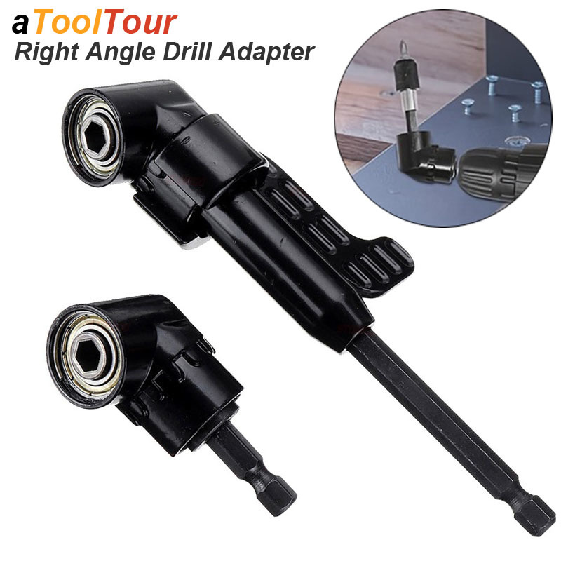 Right Angle Screwdriver Attachment Holder Magnetic Power Drill Bit Adjustable 105 Degree 1/4 Extension Screw Driver Adapter
