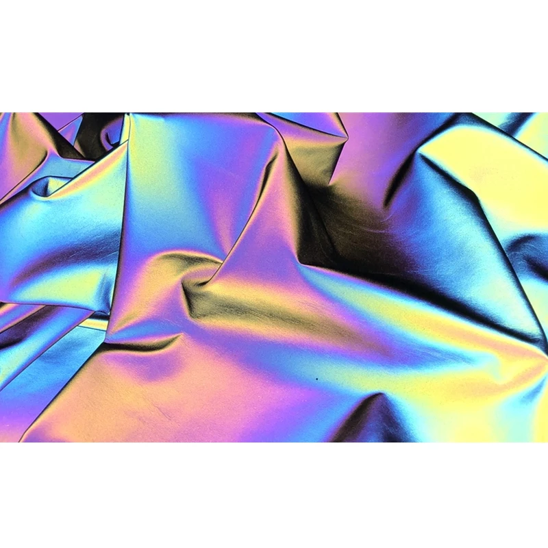 

Full Elastic Force Colorful Reflective Fabric Laser Colorful Thickened Reflective Warning Fabric Designer Creative Fabric