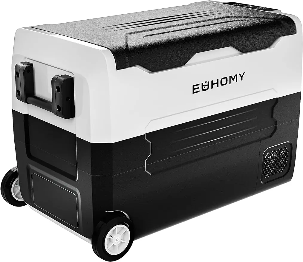 

EUHOMY 12 Volt Refrigerators, -4℉~68℉, 48 Quart Portable Freezer Electric Cooler 12/24V DC & 120-240V AC, Removable Divider, Car