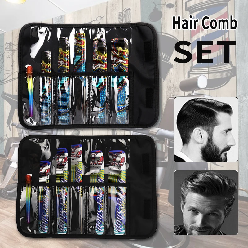 

Professional Barber Hair Cutting Comb Organizer Set Hairdressing Seamless Clip Rat Tail Combs Haircare Stylist Tool Set