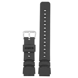 Waterproof 20mm Resin Watch Band - Durable Silicone Strap - 20x20mm (Black Silver Buckle)