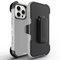 Heavy Duty Rugged Armor Shockproof Protective Case with Belt Clip - iPhone 6 7 8 Plus (Grey)