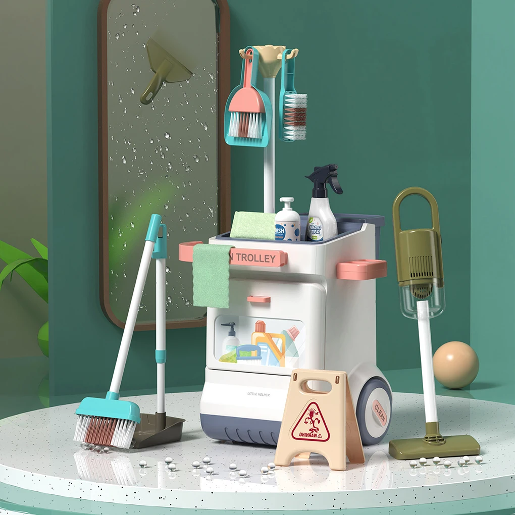 Children’s Simulated Life Cleaning Toys Cleaning and Sanitation Simulation Broom Vacuum Cleaner Tool Set Kindergarten Game Toys 2