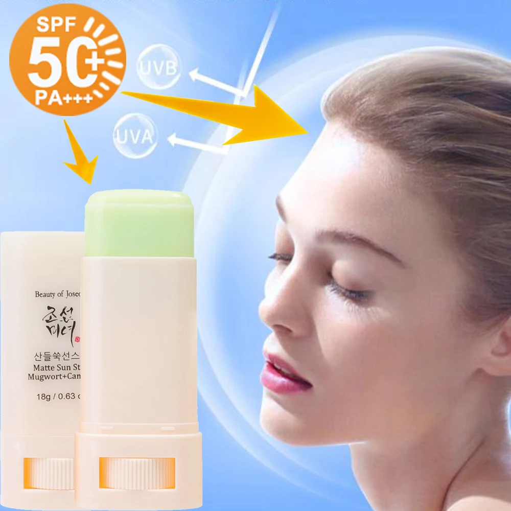 Facial Body Sunscreen Stick Matte Sun Stick Refreshing SPF50+ UV Protective Face Anti Oxidant Oil-control Whitening Sunscreen