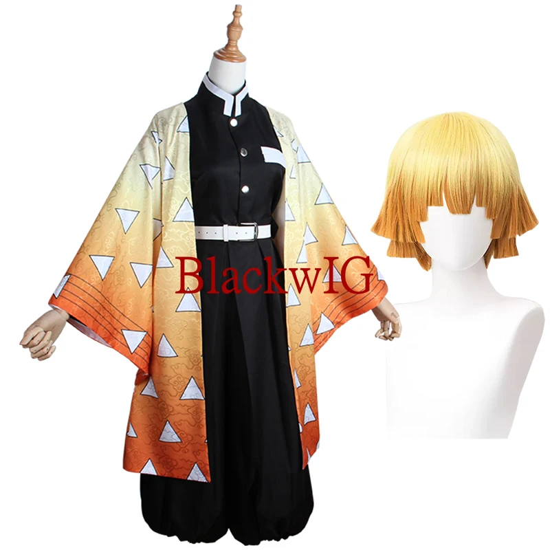 

High Quality Anime Cosplay Zenitsu Costume Wig Cosplay For Men Women Girl Halloween Party Uniform