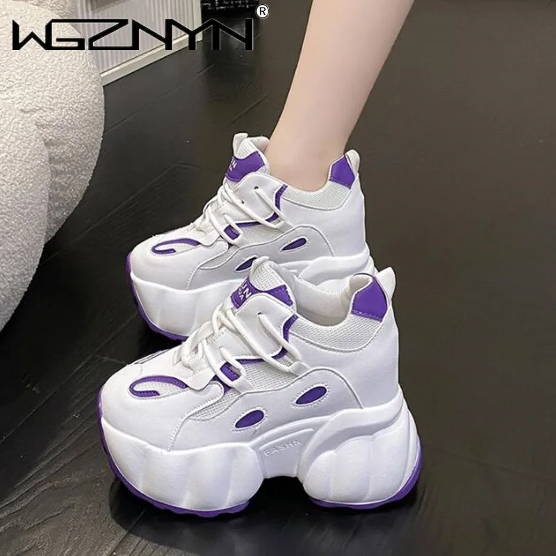 

2024 Fashion Breathable 8CM Platform Sneakers Womens Summer Luxury Mesh Shoes Outdoor Sports Dad Shoes Woman Zapatillas De Mujer