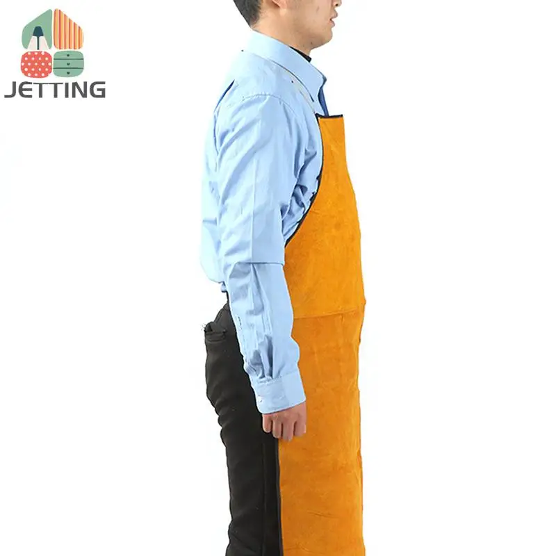튼튼한 가죽 용접 앞치마, 소가죽 블랙스미스 앞치마, 내화성 자동차 수리 작업 용접기