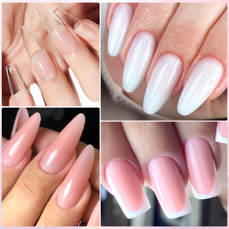 Mtssii 20ml Extension Nail Gel Set Full Manicure Kit Nude Pnk White Quick Extension Nails Building Fingertips Tools Set 5