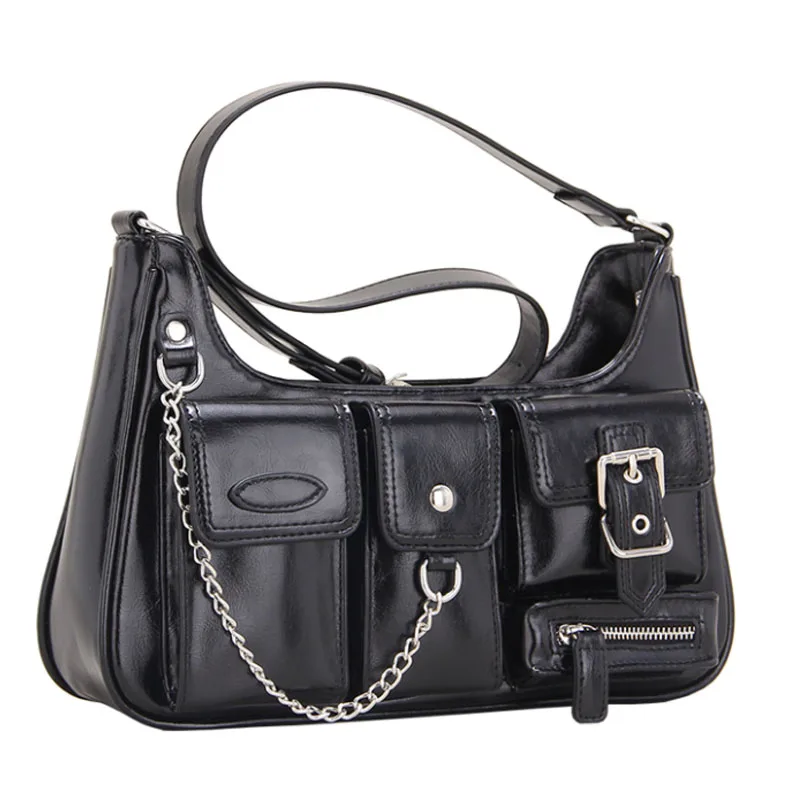 

Retro Design Women Bag 2023 New Leisure Underarm Bag High Quality Shoulder Bag Motorcycle Bag Multi Pocket Messenger Bag