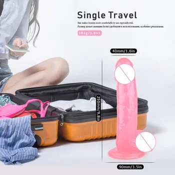 Super Soft Jelly Dildo Realistic Erotic Crystal 3 Colors Simulation Male Penis Dick Female Masturbator Adult Sex Toy For Women 2