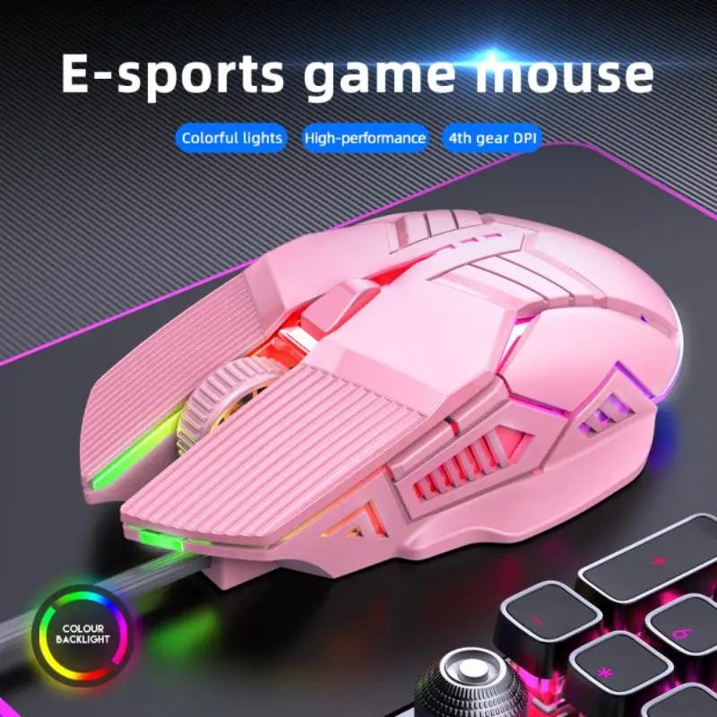 Ergonomic Wired Gaming Mouse USB Computer Mouse Gaming RGB Backlit Gamer 6 Button LED Silent Mice for PC Laptop