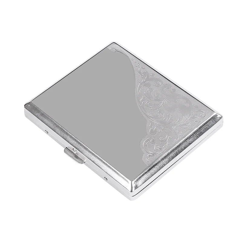 Portable Metal Cigarette Box Case Hold 18pcs Cigarettes Case Box Holder Container Engraved Cigarette Storage Box Case Gift 6
