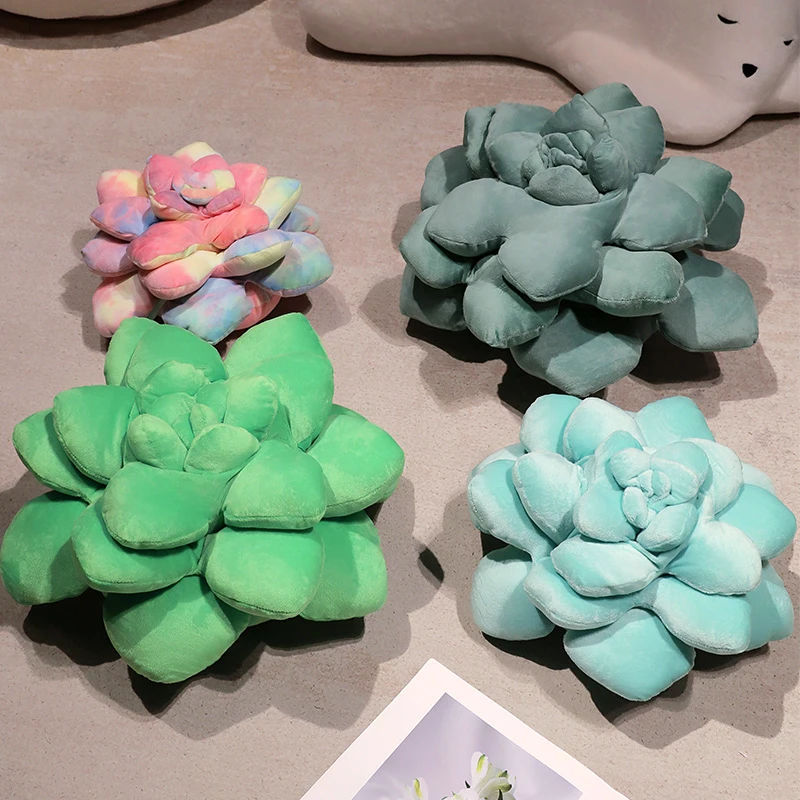New Succulent Plush Pillow Lifelike Plant Potted Succulent Plush Toy Stuffed Soft Cushion Seat Home Decor Birthday Gifts 4