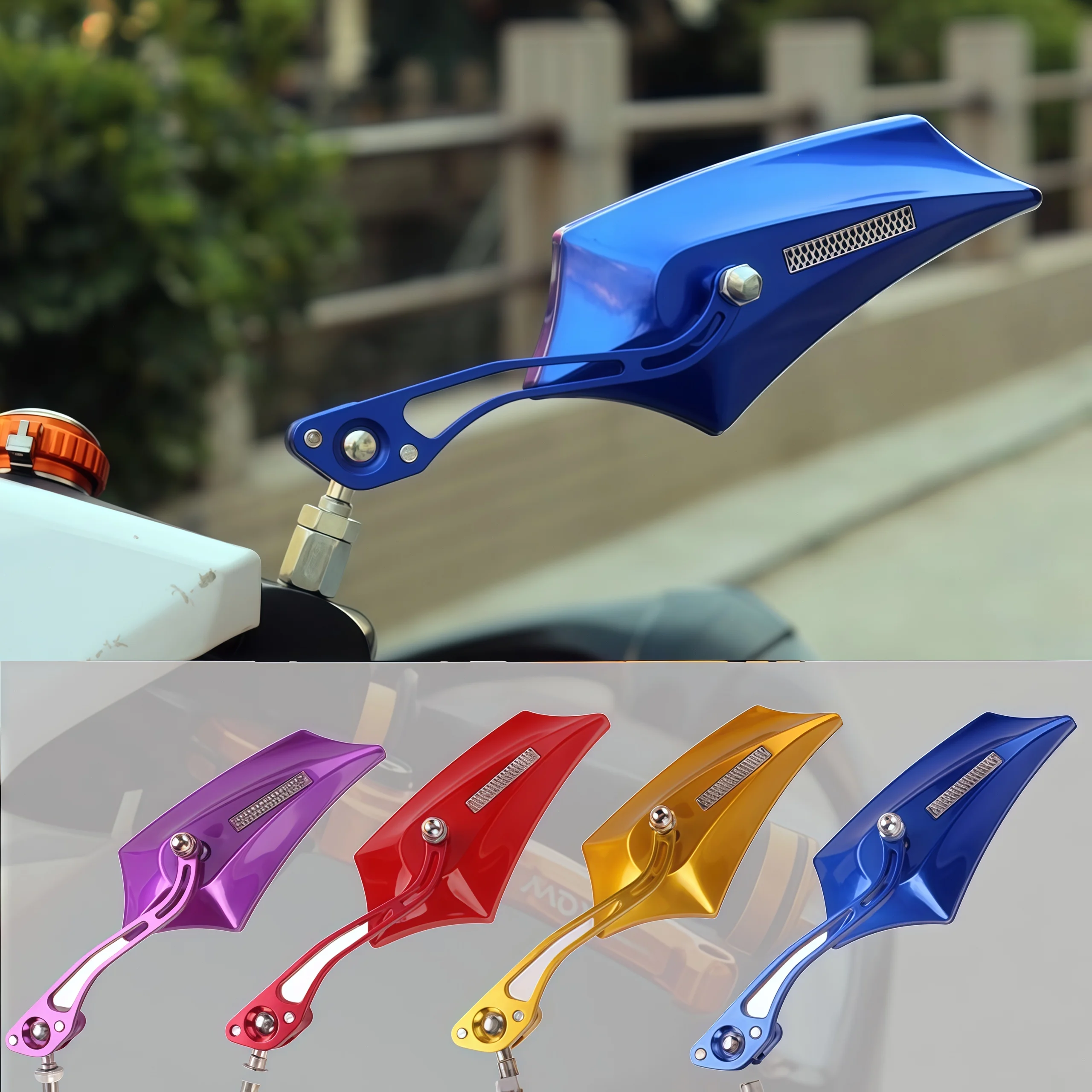 KASYPHE 360 Degree Rotation Universal Motorcycle Rearview Mirrors Motorcycle Scooter Rear View Side Back Mirrors 8 / 10mm