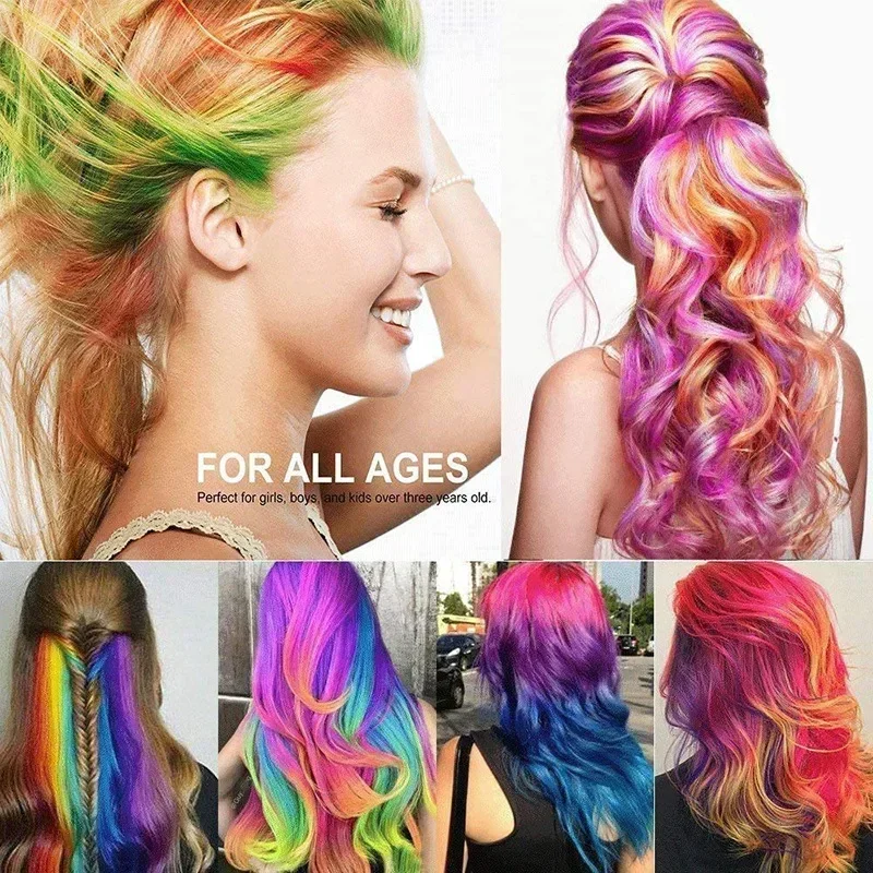 Kids Colorful Matte Disposable Hair Dye Comb Toys  For Girls Makeup Toys Party Hair Dye Non-toxic Safe Children Toys Gift 3