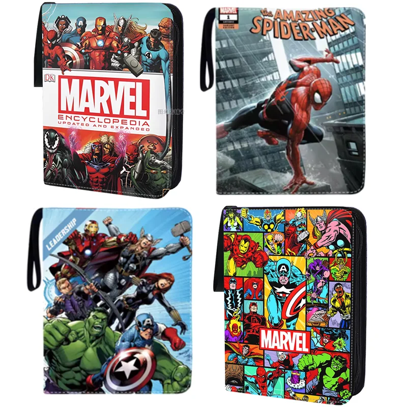 400pcs/900pcs Card Album Book Anime Marvel Spider Man Iron Man Thor Collection Card Zipper Game Cards Binder Holder kids Gifts