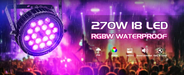 60W LED Par Light - 19 RGBW DJ Party Lighting With DMX & Sound Control