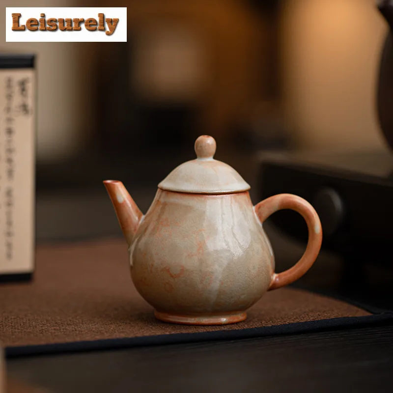 150ml Zhi Wild Burnt Teapot Antique Tea Infuser Pot Household Tea Brewing Kettle With Ball Hole Tea Items Supplies Ornaments