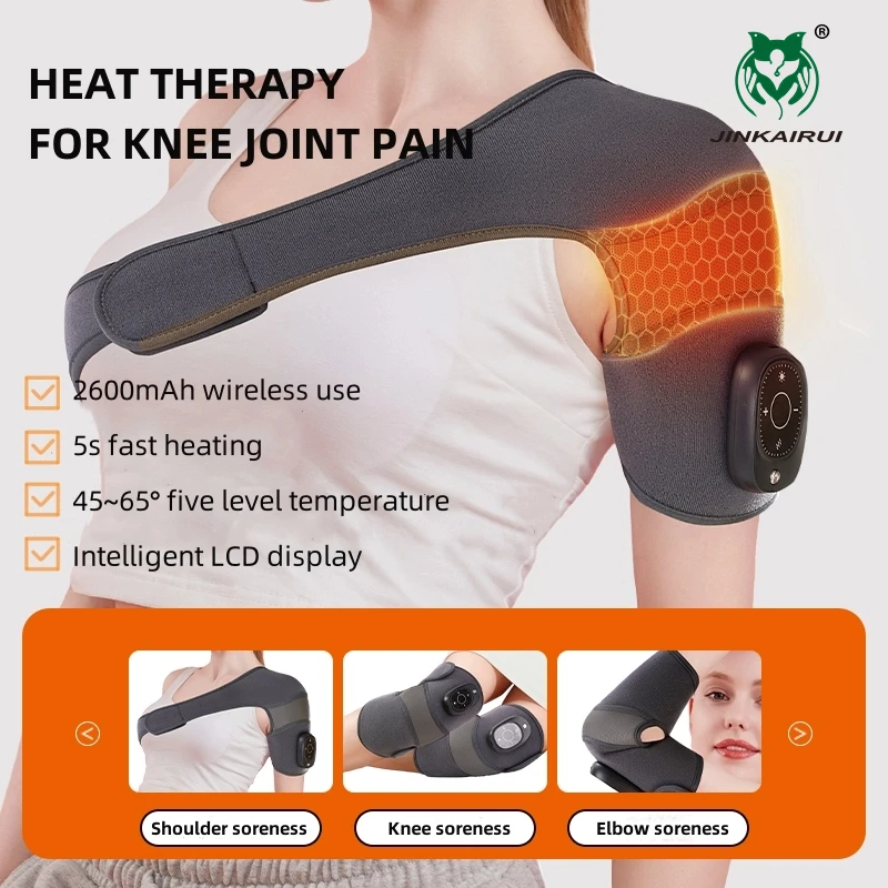 

3 IN 1 Electronic Shoulder Elbow Knee Massager Vibration Warmer Wrap Arthritis Pain Leg Joint Physiotherapy Heating Therapy Care