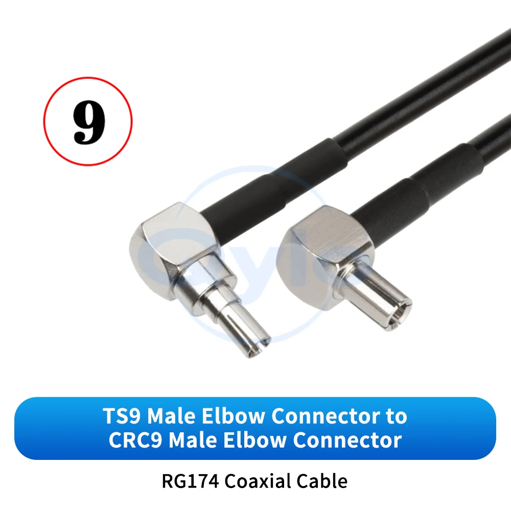 TS9 auf CRC9 Winkeladapter Stecker/Buchse Verlängerungskabel Ultraflexibles Konvertierungskabel RG174 HF-Koaxialkabel (1 Stück) – Detail 7