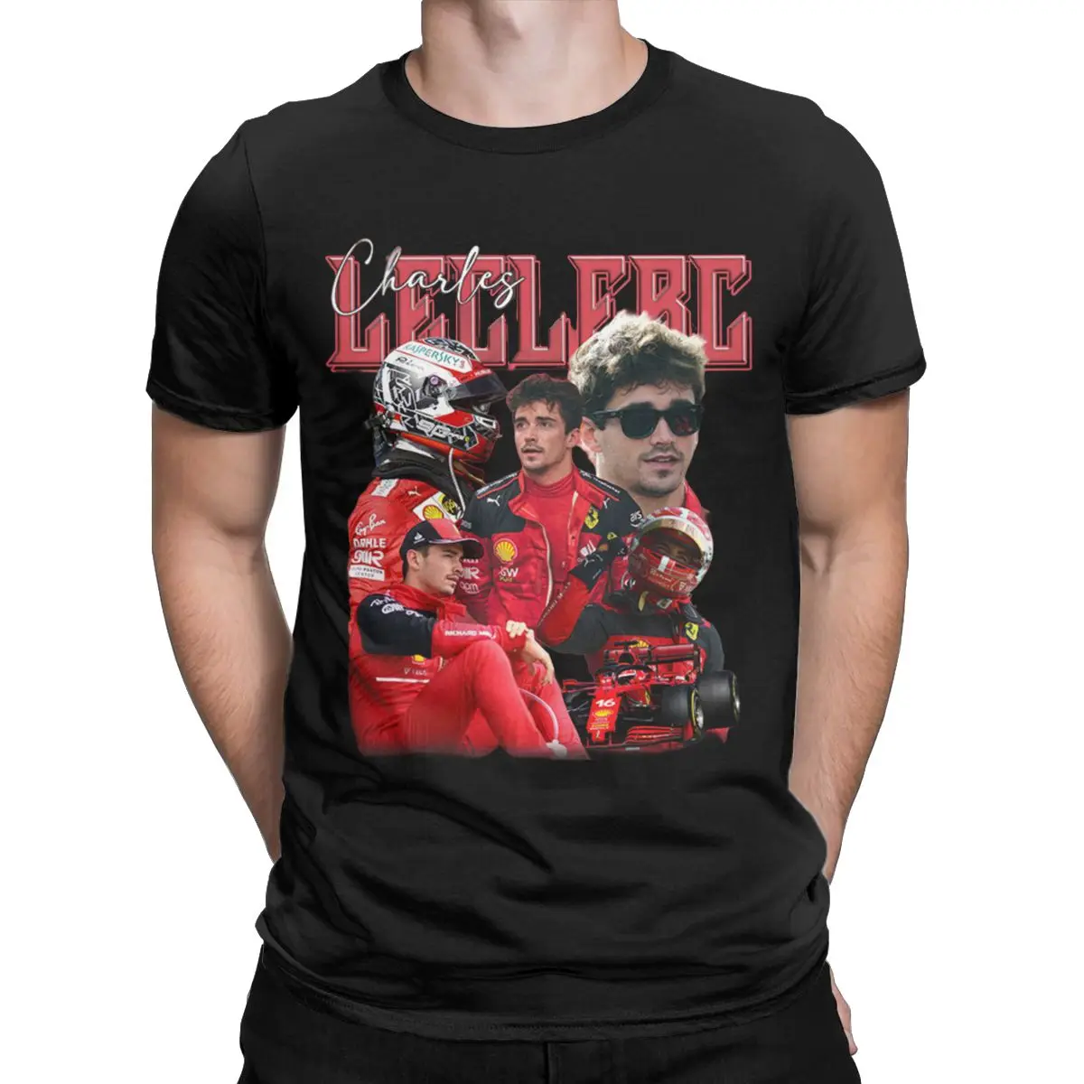Uomo Donna Charles Leclerc Bootleg Racing Shirt Outfit Leisure 100% Cotone F1 Racer T Shirt Top Tee Clothes Stampato