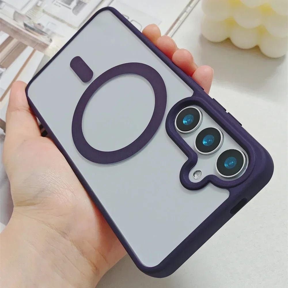 Luxury Magnetic Transparent Phone Case - Wireless Charging Acrylic Protective Cover