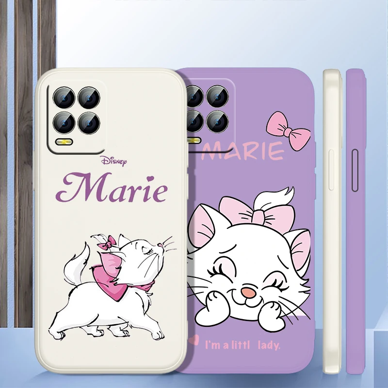 

Marie Cat Pink Cute Phone Case For OPPO Realme GT Neo 3 2 Master 8 9 Narzo 50A 50i Reno 7 Liquid Rope Candy Cover Coque Capa